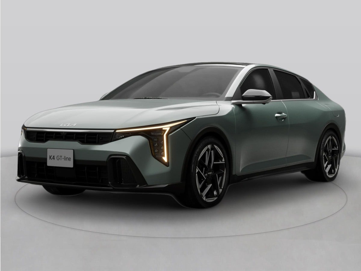 2026 Kia K4 LXS in Morning Haze — front three-quarter view